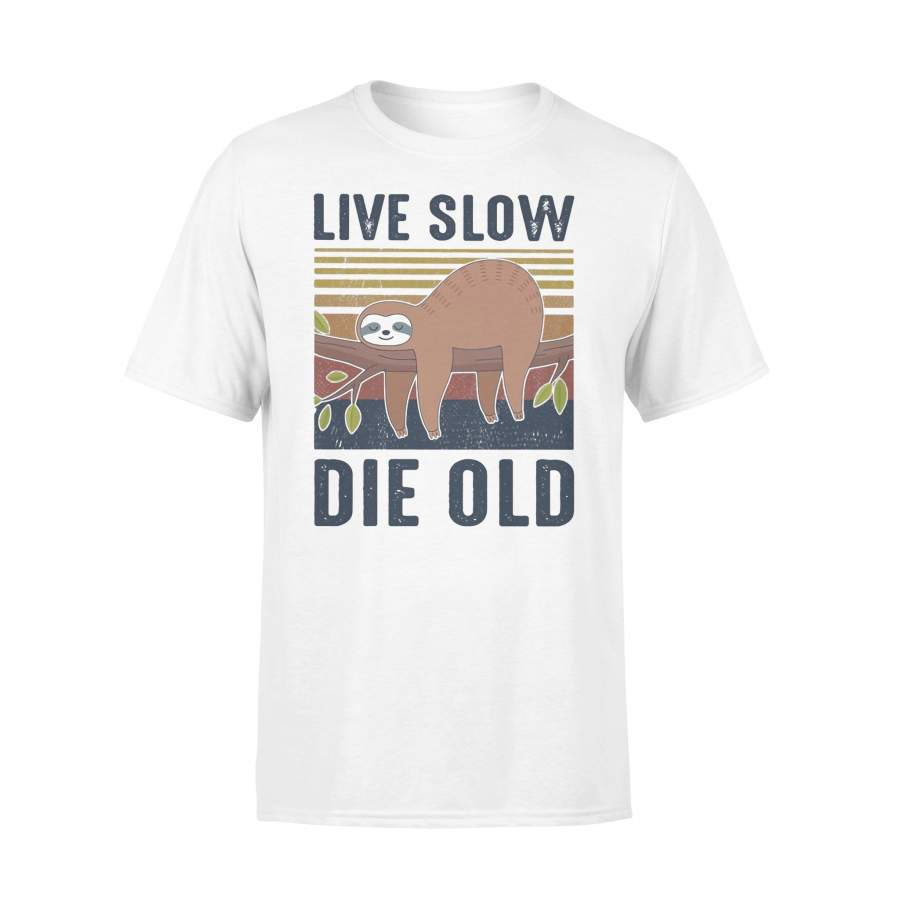 Sloth Live Slow Die Old Vintage T-shirt