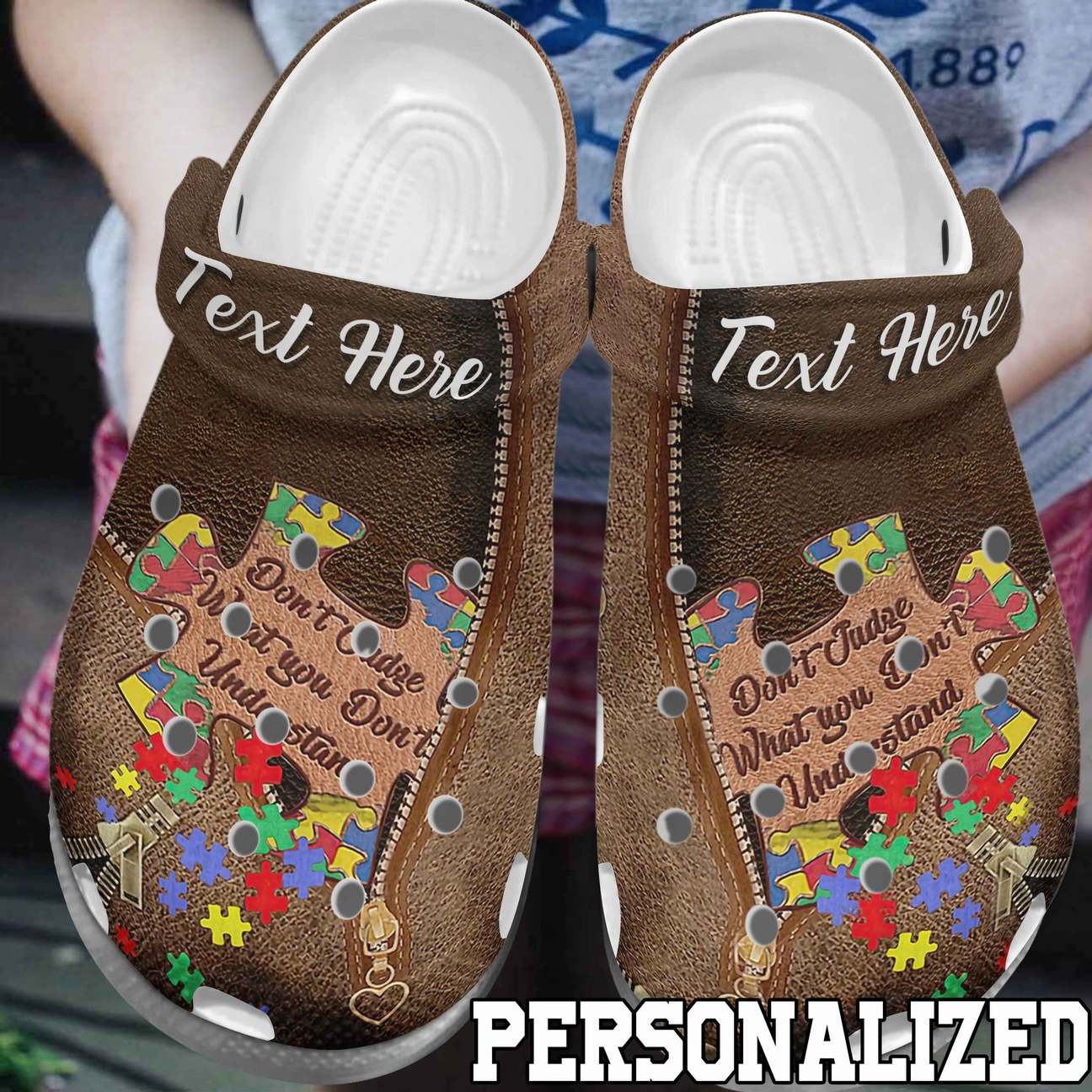 Autism Personalized Clog, Custom Name, Text, Color, Number Fashion Style For Women, Men, Kid, Print 3D Don’T Judge What You Don’T Understand