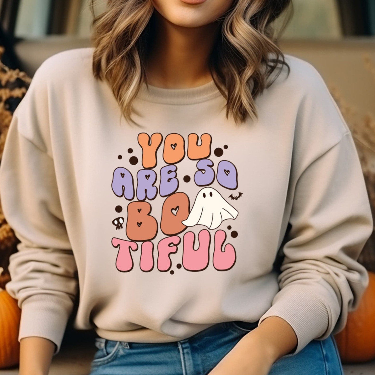 You Are So Bootiful Halloween Sweatshirt 2D Crewneck Sweatshirt All Over Print Sweatshirt For Women Sweatshirt For Men Sws4197