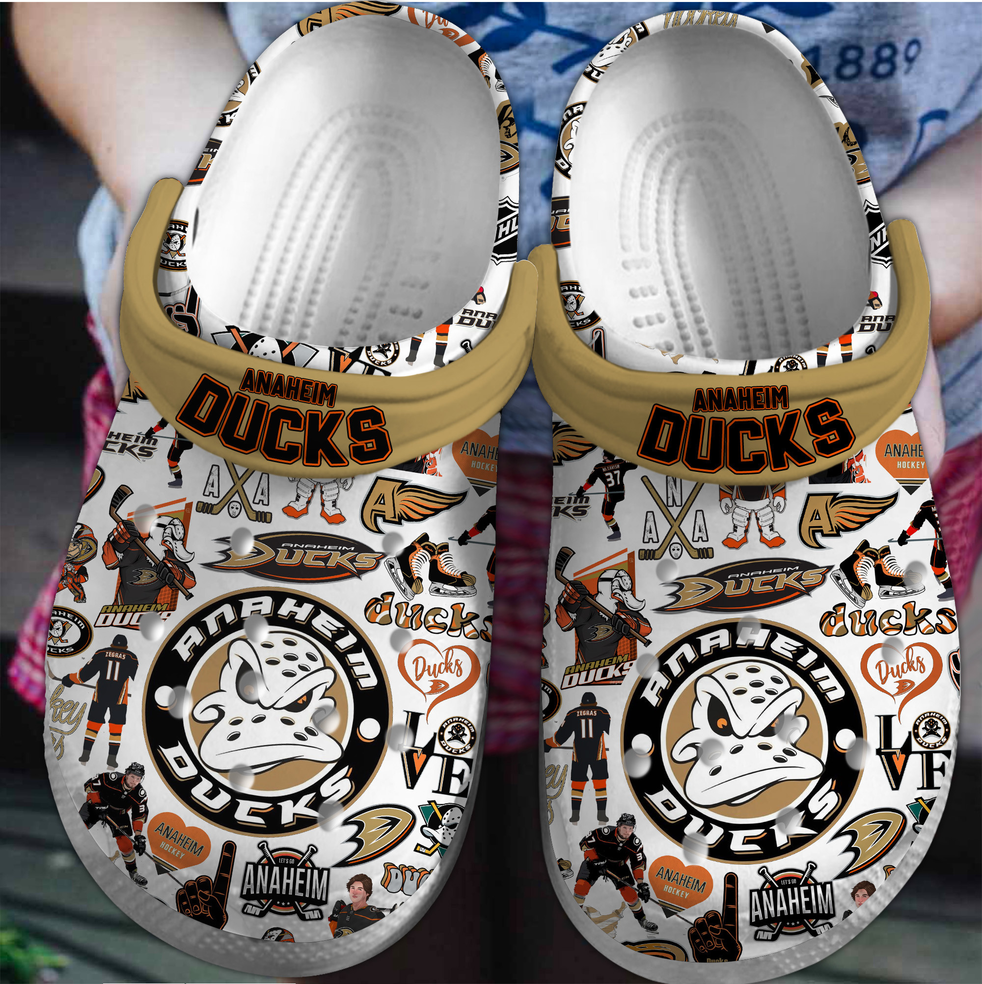 Anaheim Ducks NHL Sport Crocs Crocband Clogs Shoes Comfortable For Men Women and Kids 2