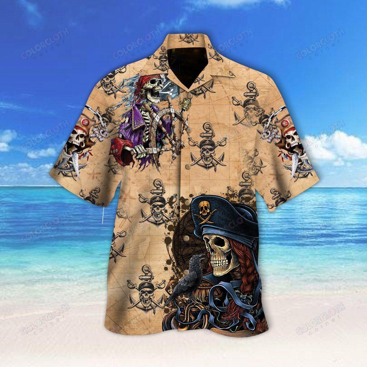 Pirates Skull Hawaii Shirt Ha4550