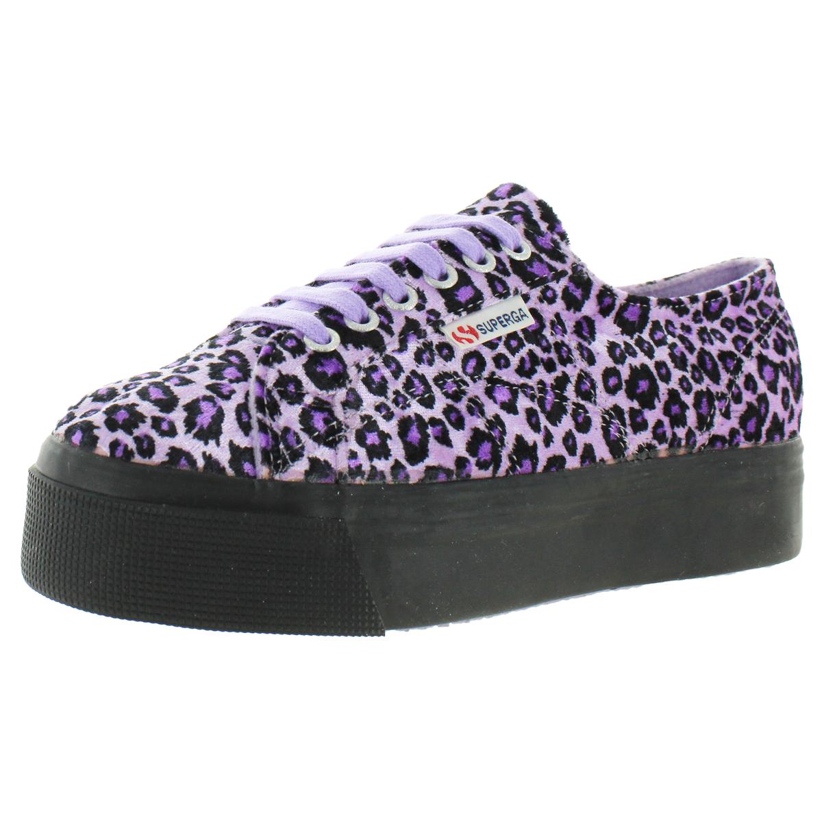 2790 Womens Velvet Leopard Sneakers