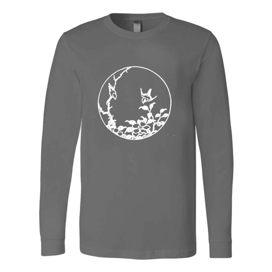 Birds And Flowers Nature Graphic Long Sleeve T-Shirt