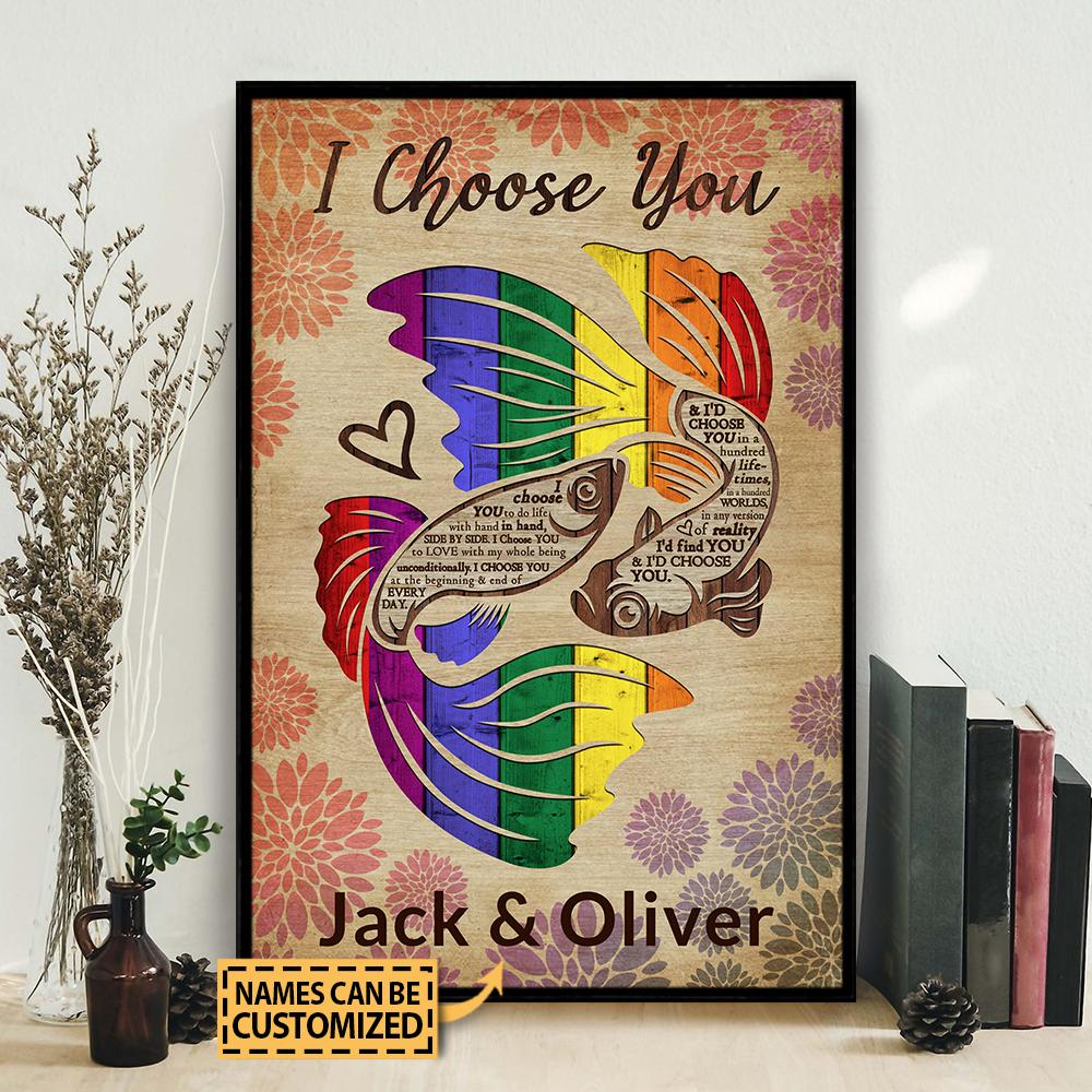 Personalized Pride Fish I Choose You Pride Flower Customized Poster