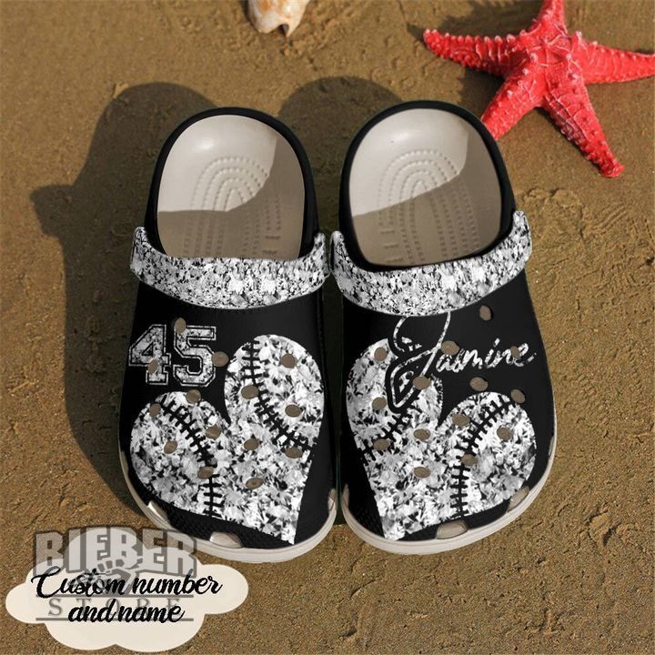 Softball Personalized Diamond Sku 2308 Crocs Clog Shoes