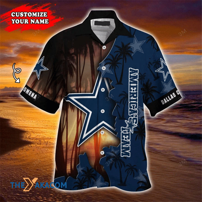 Hot Dallas Cowboys Nfl Team Gift For Fan Personalized Custom Name Short Sleeve Hawaii Shirt Ha56362