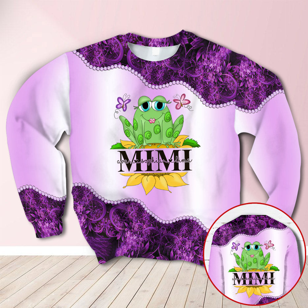 Personalized Cute Mimi Forg Purple All Over Print Shirts, 3D Hoodie, Sweatshirt, Shirt And Polo For Grandma Hn98 Trhn