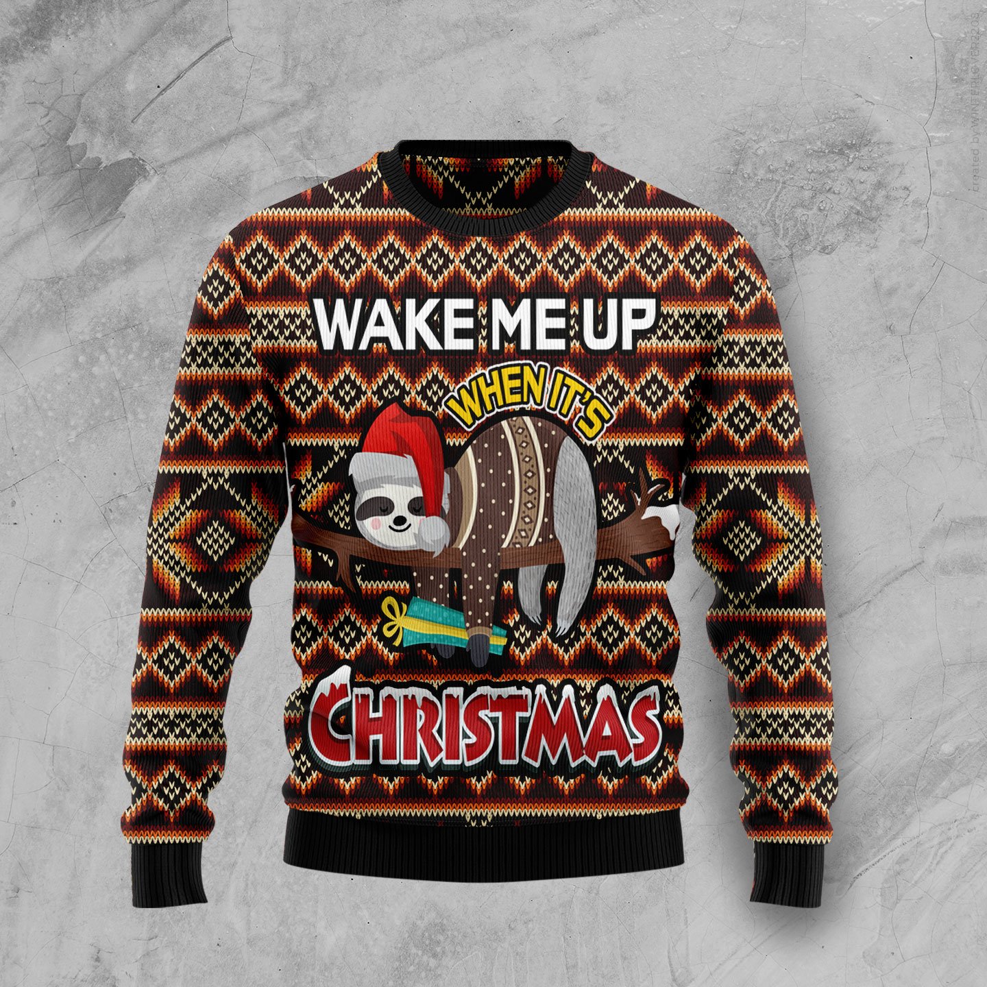 Sloth Wake Me Up When It’S Christmas Ht100710 Ugly Christmas Sweater