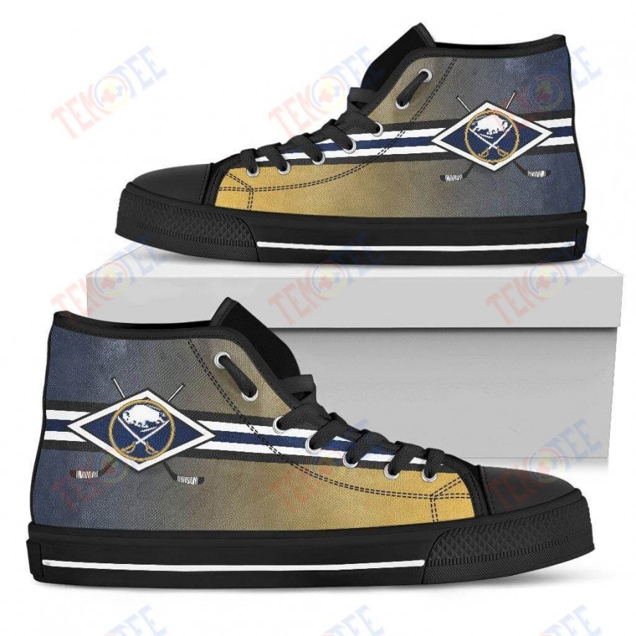 Mens Womens Buffalo Sabres High Top Shoes Double Stick Check Shoes TMT555