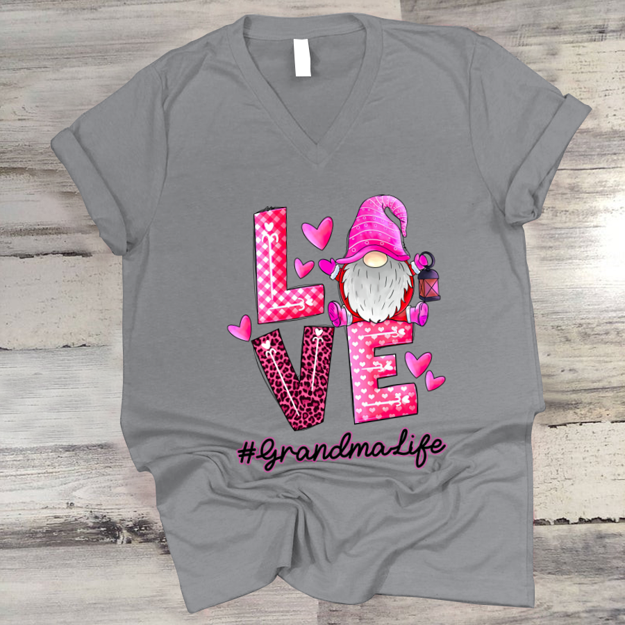 Love Grandma Life Gnome V-Neck