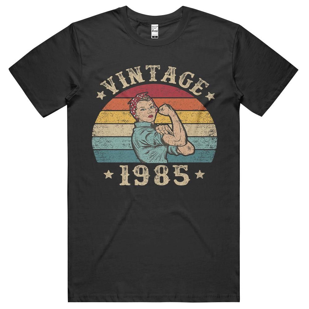 36th Birthday Gift Shirt For Women Retro Sun Vintage 1985 Unisex Shirt