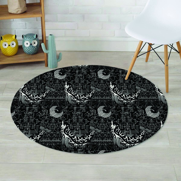 Dolphin Gothic Witch Round Rug