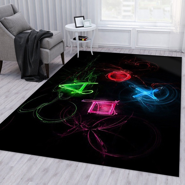 Playstation Symbols Graphics V1 Rug Living Room Rug Home Decor Floor Decor