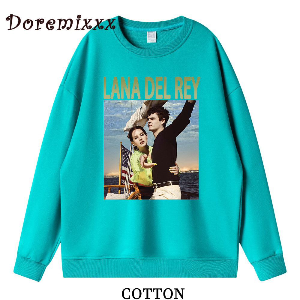 90s Singer Lana Del Rey Ldr Sailing Graphic Sweatshirts Unisex Harajuku Men Vintage Long Sleeve Hoodie Pullovers Tops Streetwear alx