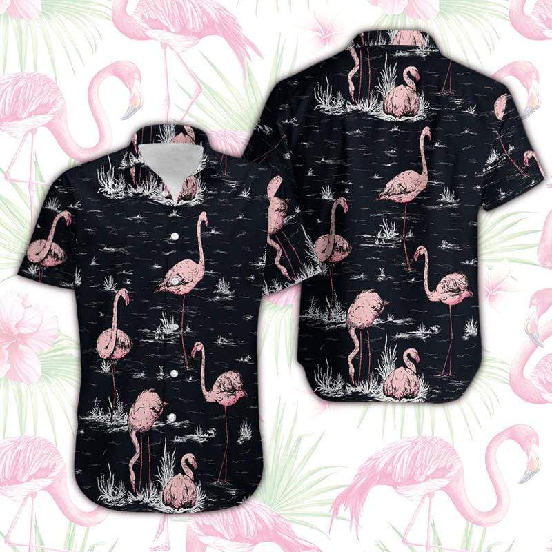 Flamingo In Dark Hawaii Shirt For Men Women Ha98792