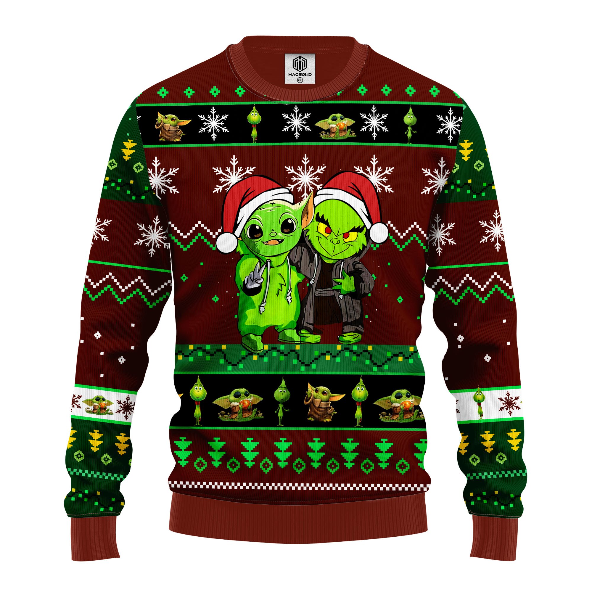 yoda and grinch ugly christmas sweater brown green 1 – Amazing Gift idea – thanksgiving gift