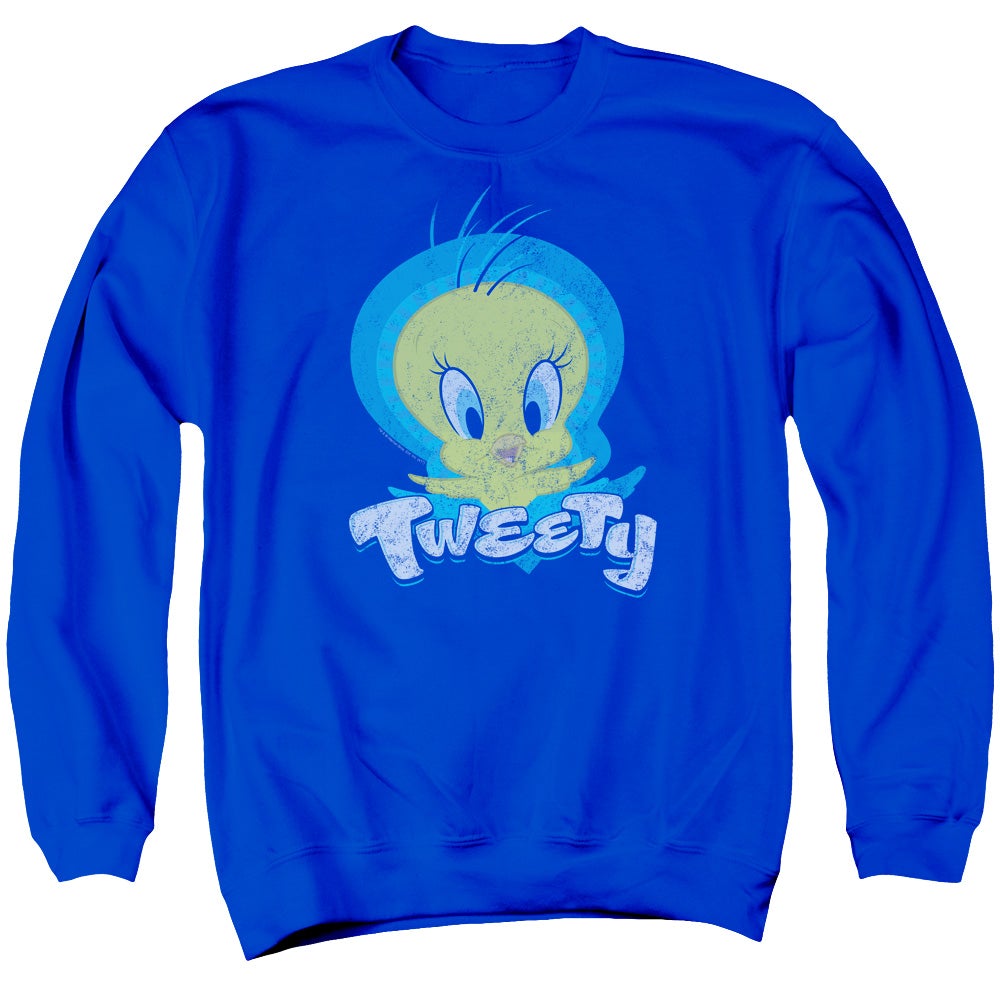 Looney Tunes Tweety Swirl Mens Crewneck Sweatshirt Royal Blue - SonShirt