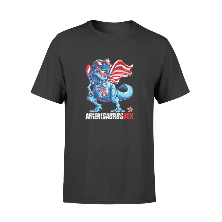 Dinosaur 4th of July T shirt Amerisaurus T Rex Shirt – Standard T-shirt