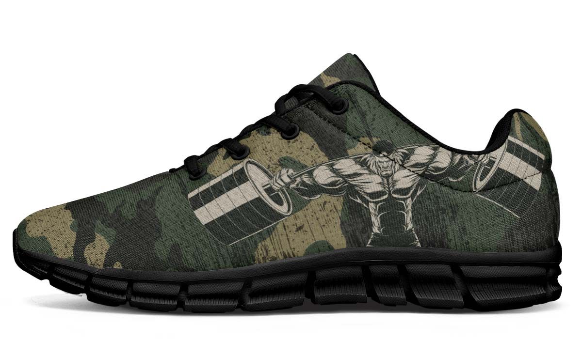 Camo Weights Muscle Man Breathable Sneakers Custom Shoes V116