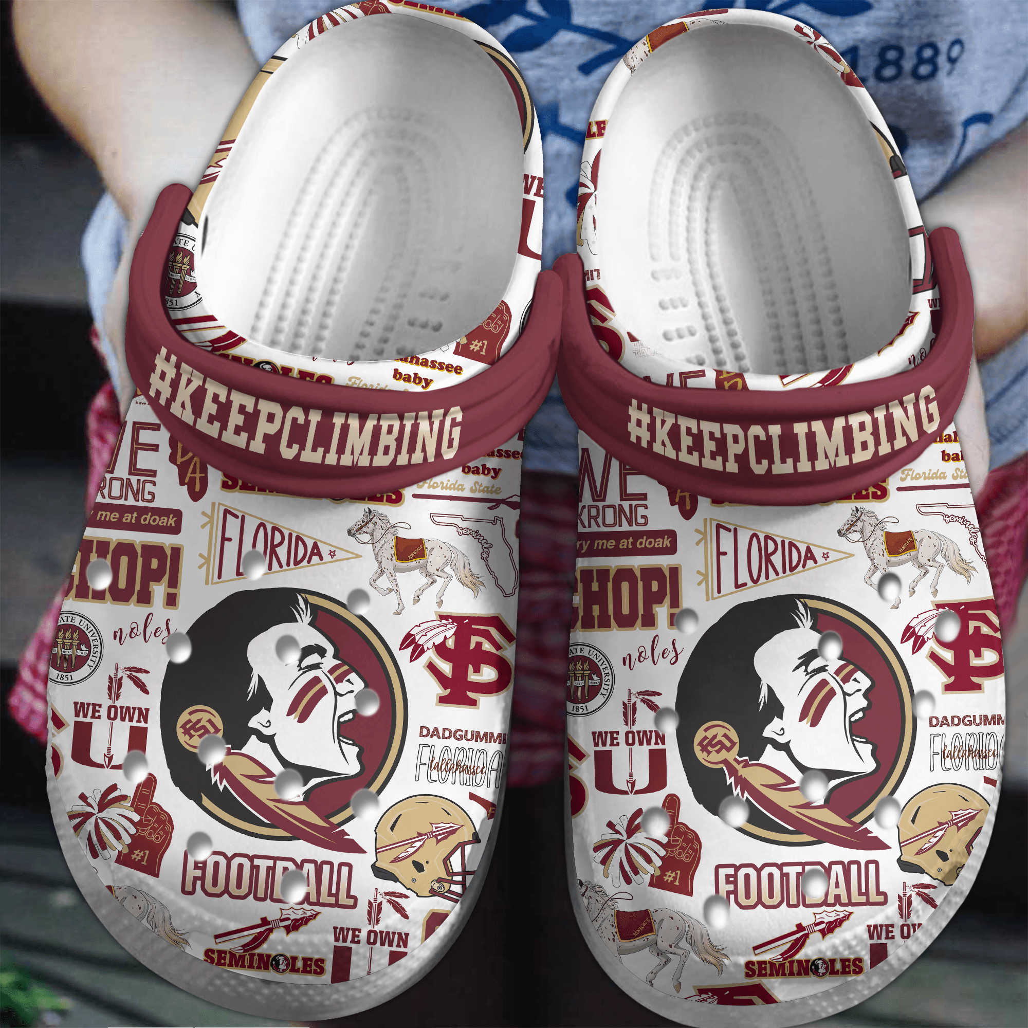 Florida State Seminoles NCAA Sport Crocss Crocband Clogs Shoes Comfortable For Men Women and Kids