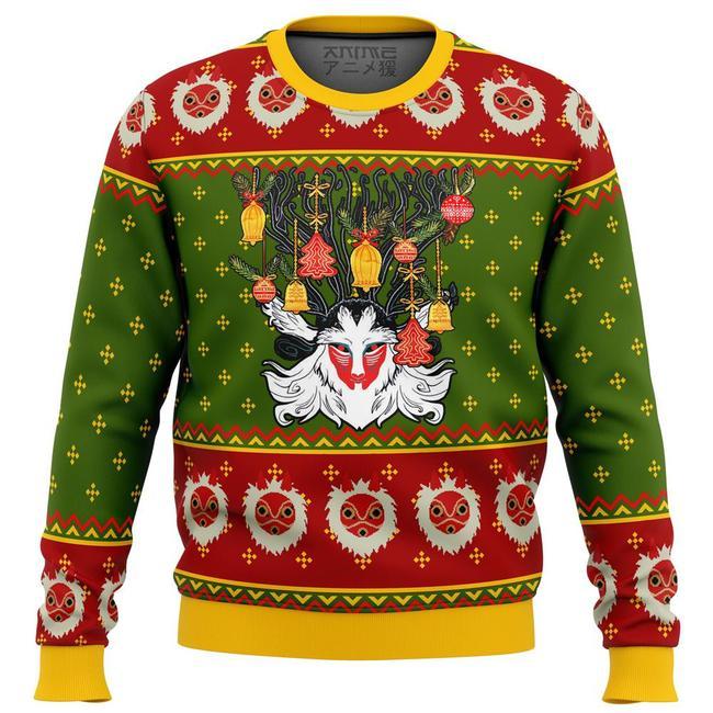 STUDIO GHIBLI PRINCESS MONONOKE XMAS FOREST SPIRIT PREMIUM UGLY CHRISTMAS SWEATER – AMAZING GIFT IDEA – THANKSGIVING GIFT