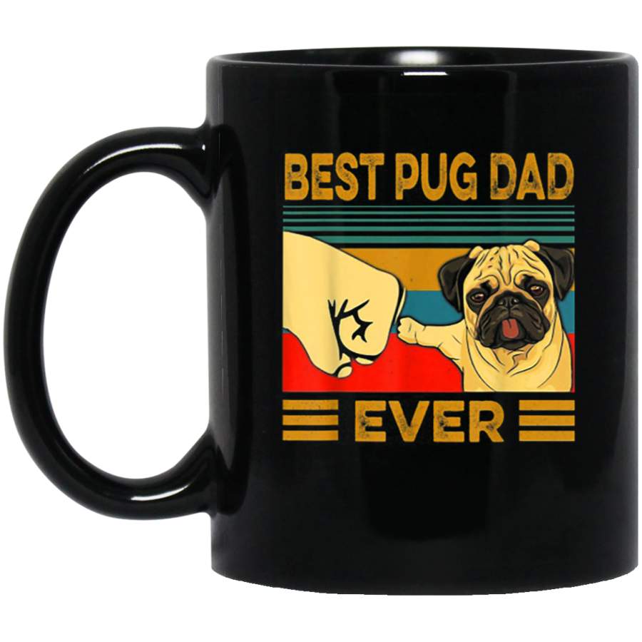 Best Pug Dad Ever Retro Vintage Mug