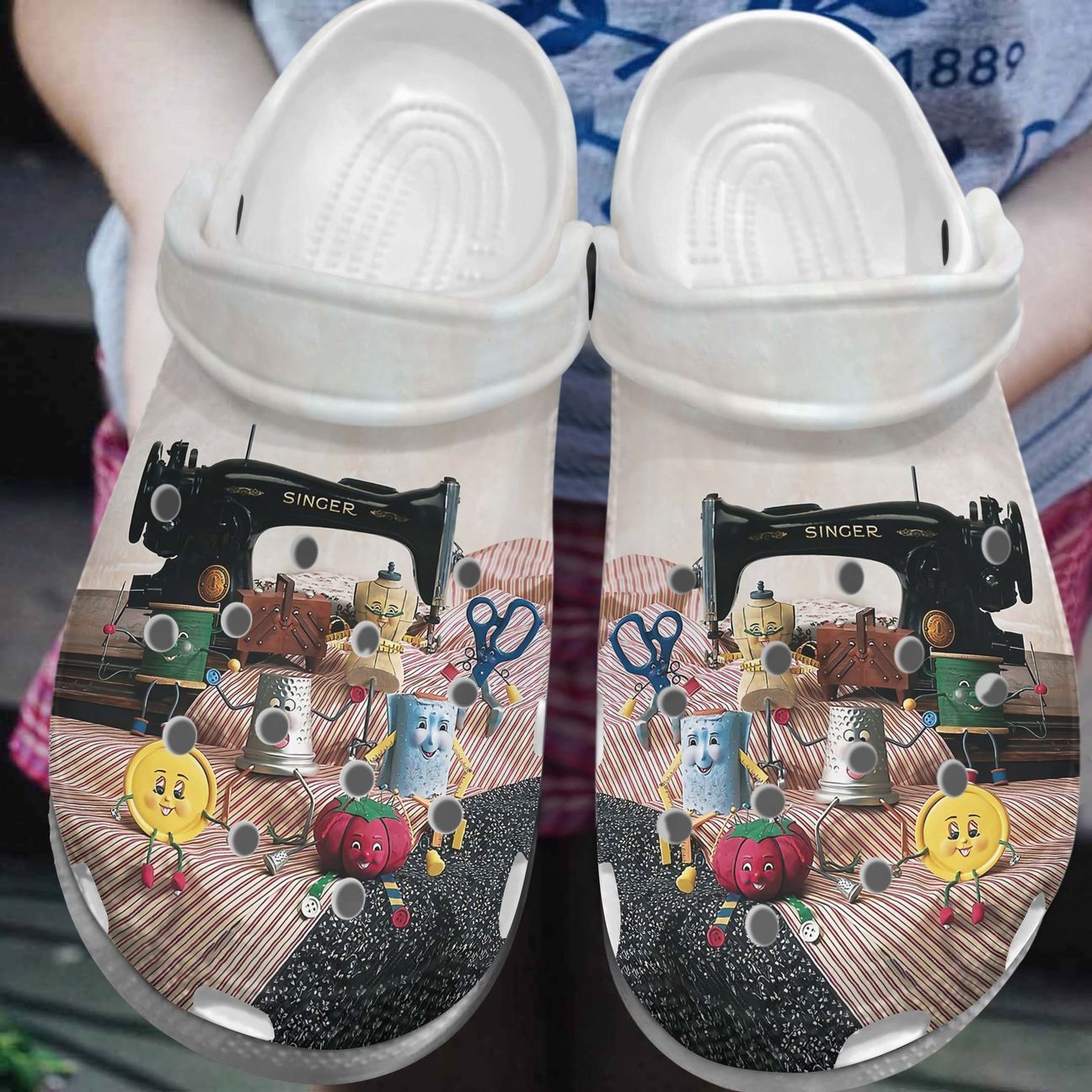 Sewing Personalize Clog, Custom Name, Text, Fashion Style For Women, Men, Kid, Print 3D Just Love Sewing