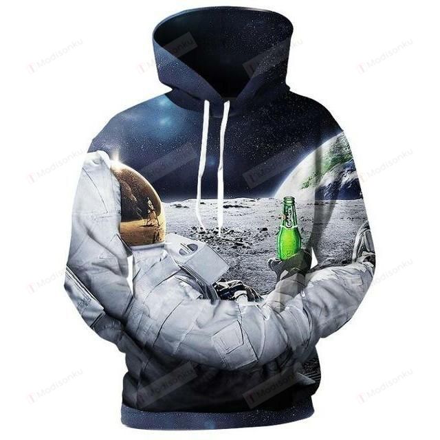 Astronaut With Beer Ugly Christmas Sweater, All Over Print Sweatshirt