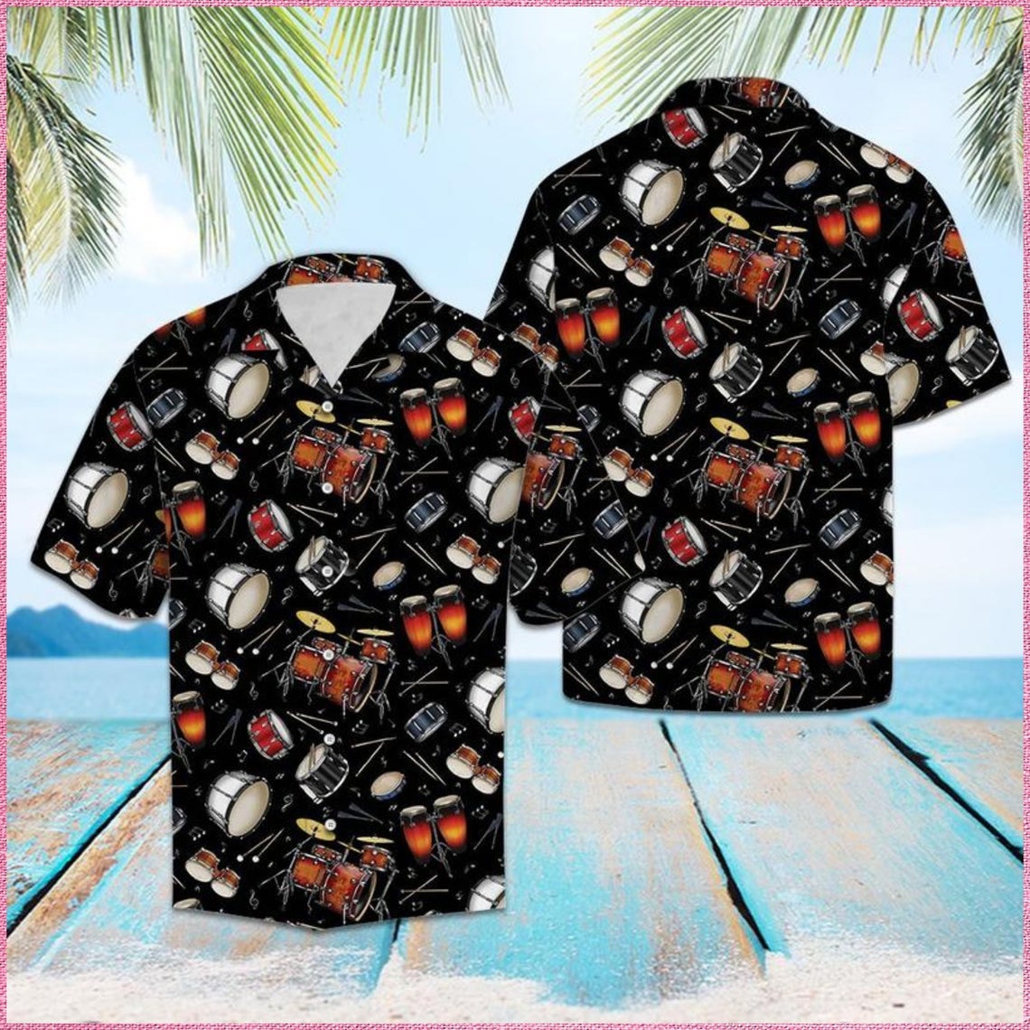 Drum Retro Hawaii Shirt Made In Summer Beach Shirts Ha73893