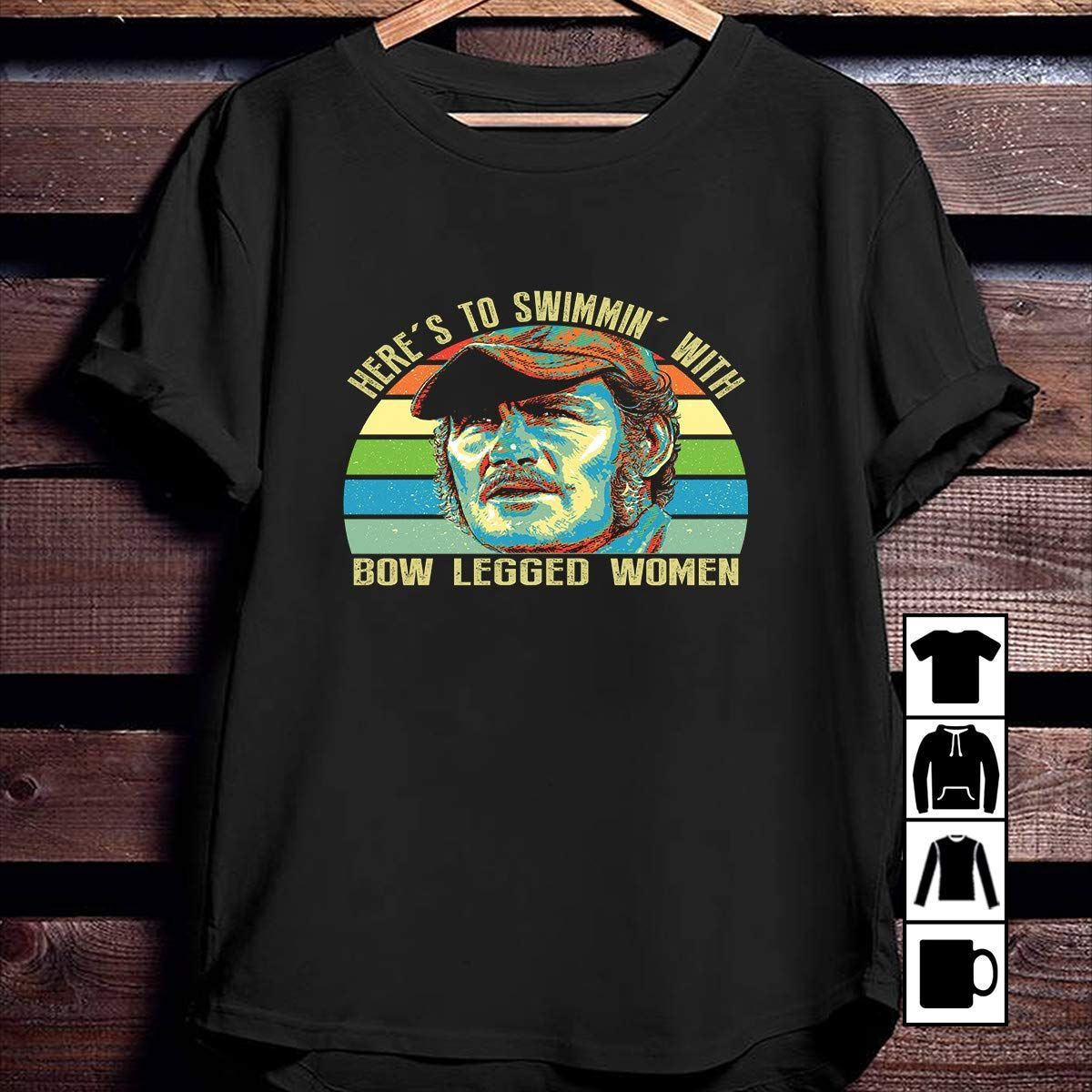 Heres To Swimmin With Bow Legged Sunset And Shirt Gift Trending Design Shirt