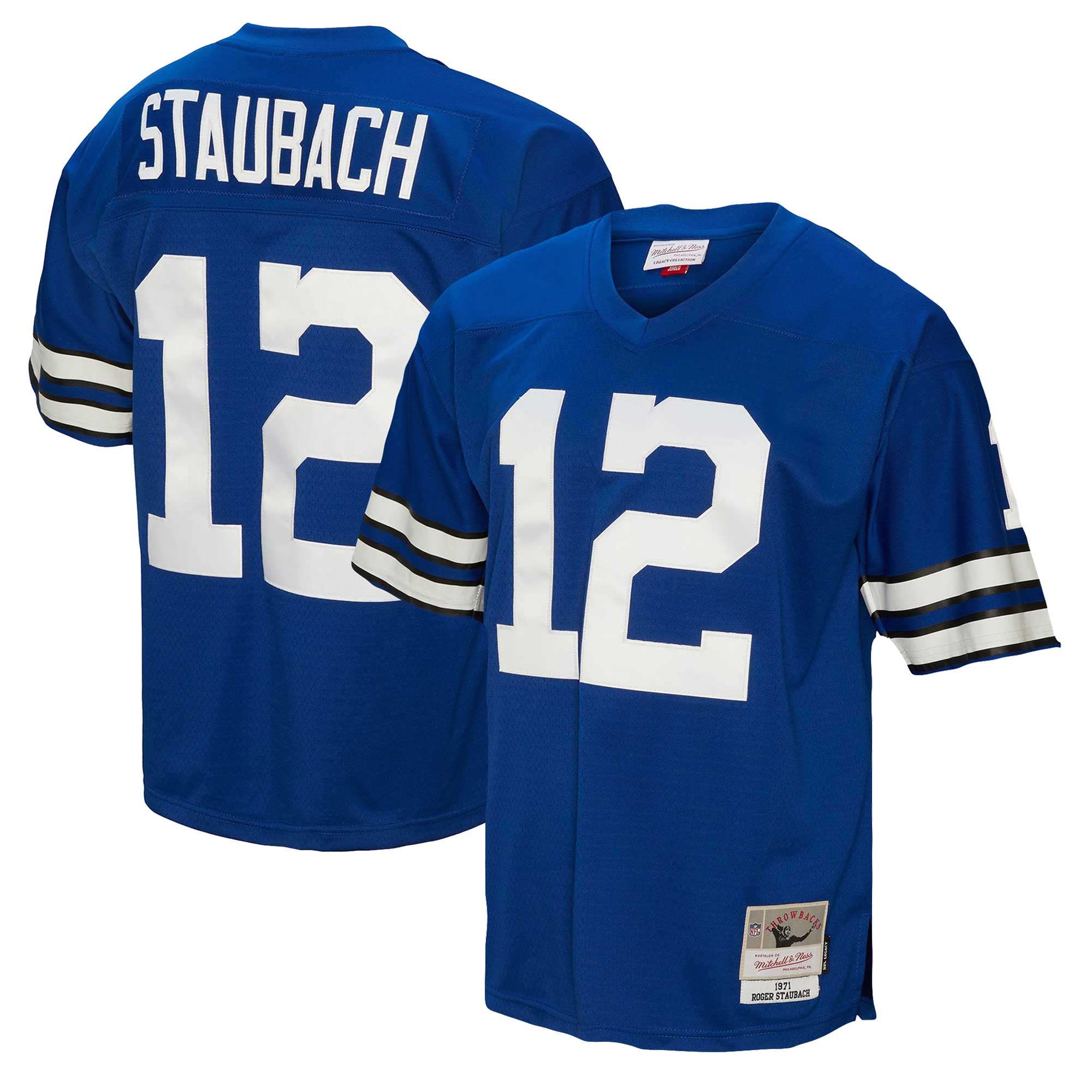 Roger Staubach Dallas Cowboys Mitchell & Ness Big & Tall 1971 Legacy Retired Player Jersey – Navy