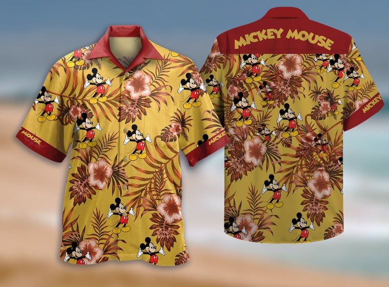 Love Mickey Mouse Custom Name Hawaiian Beach Disney Summer Shirt Ha40145