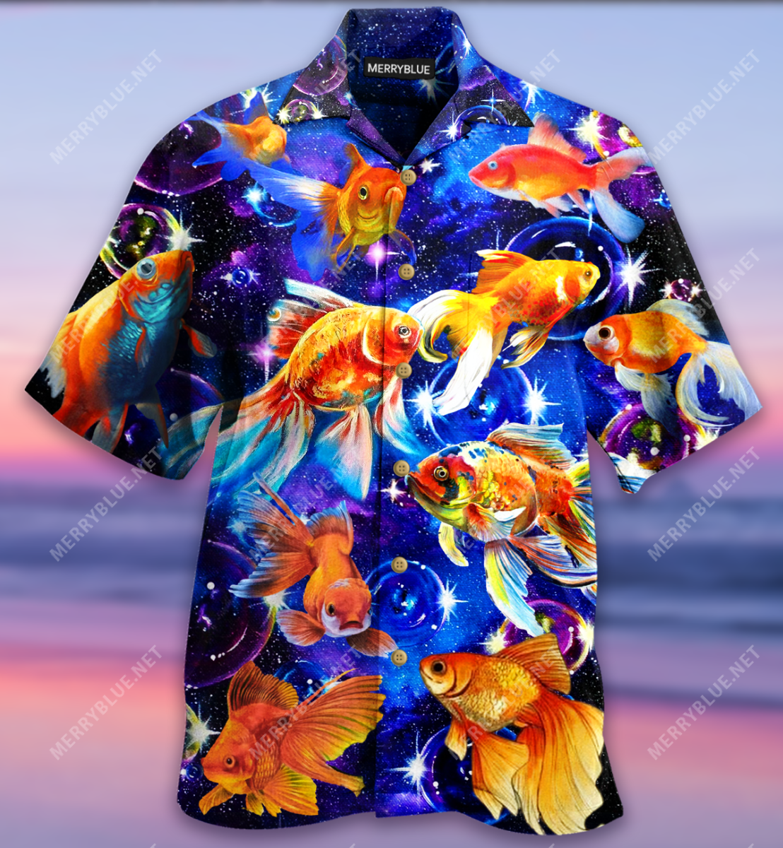 Goldfish In The Galaxy Unisex Hawaii Shirt Ha65528