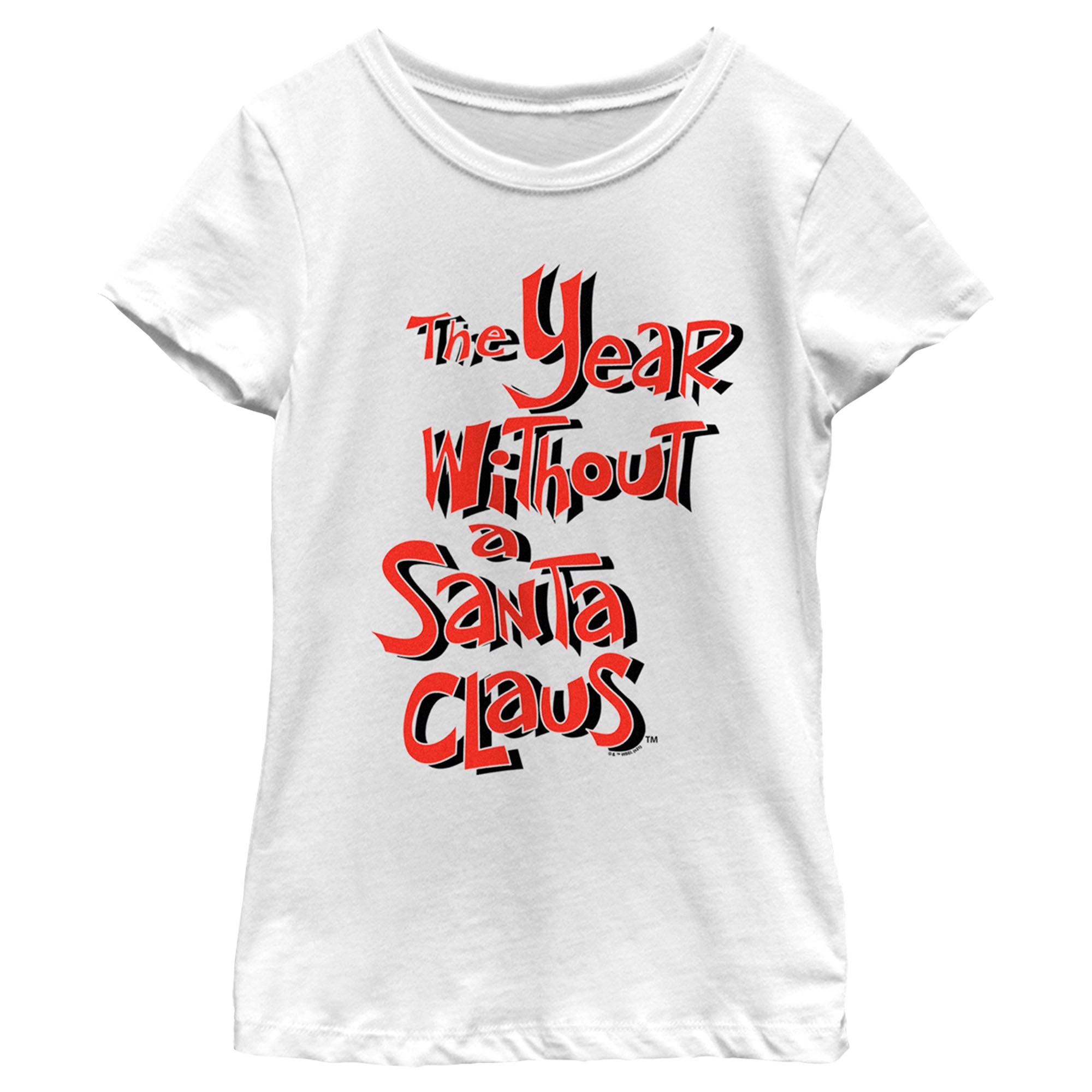 The Year Without A Santa Claus Girl’S Red Logo Stack  T-Shirt