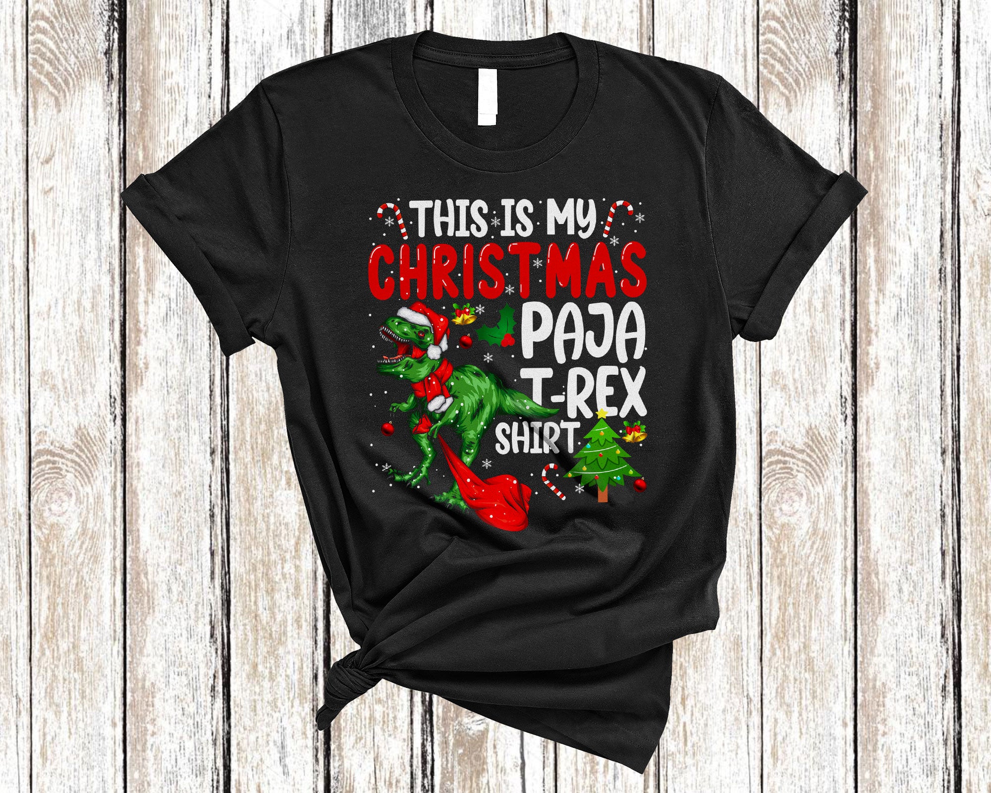 Christmas Flamingo Shirt This Is My Christmas Paja T-Rex Shirt Cute Santa Flamingo Lover Gifts T-Shirt