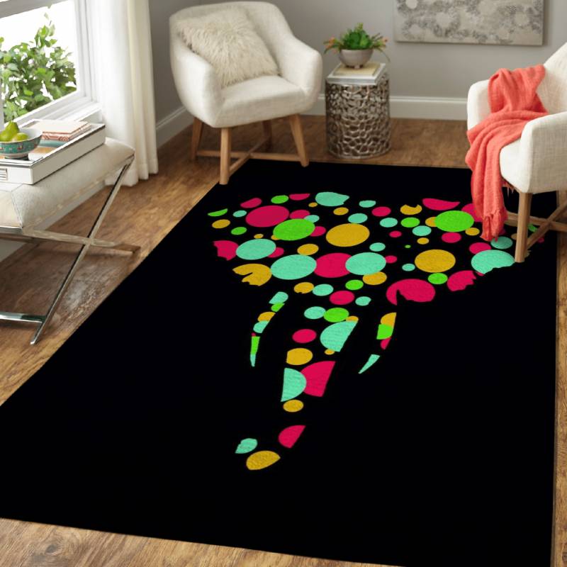 Polka Dot Elephant – Animals Area Rug Carpet