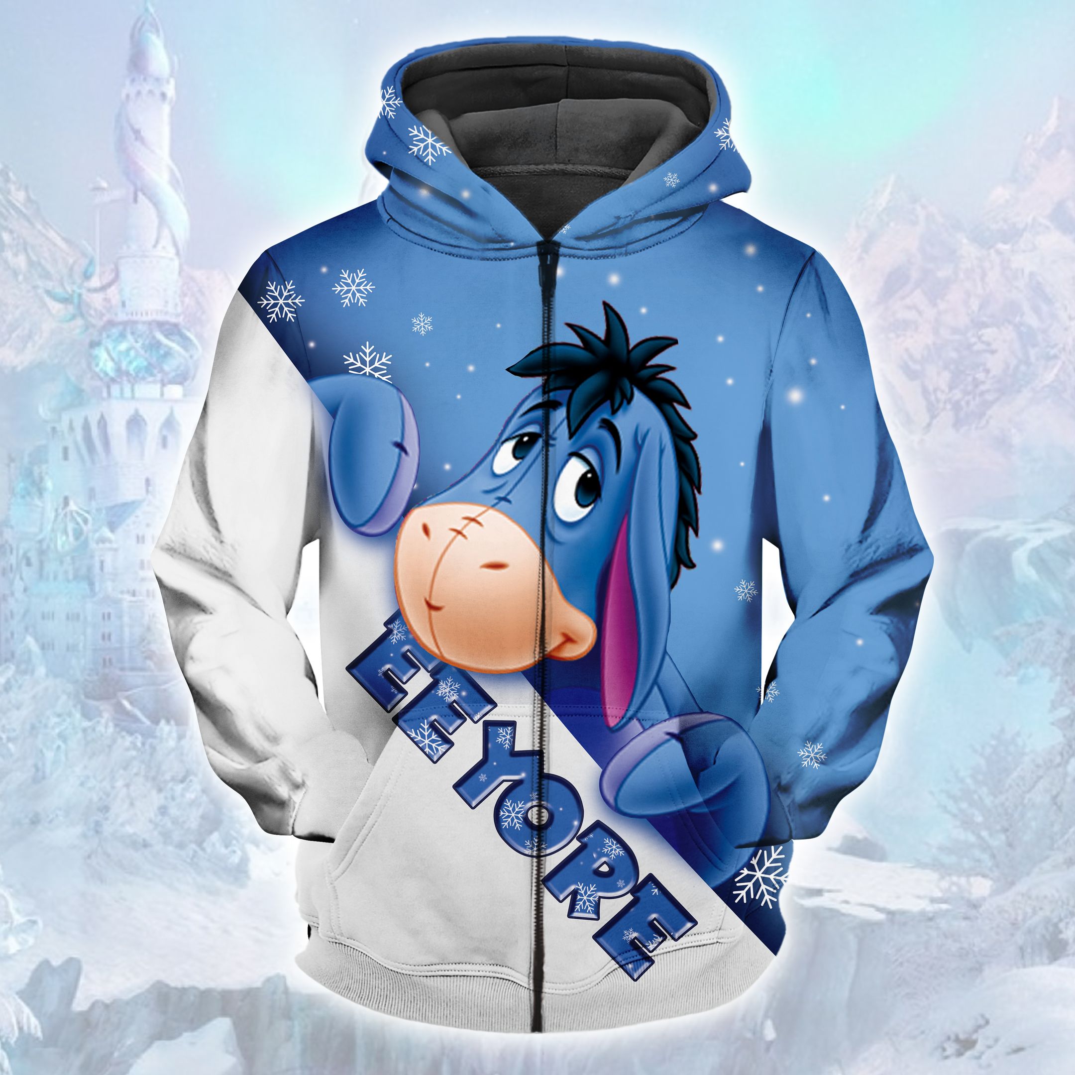 Winnie The Pooh Cartoon Eeyore Snow Hoodie All Over Printed 3D Unisex Men Women