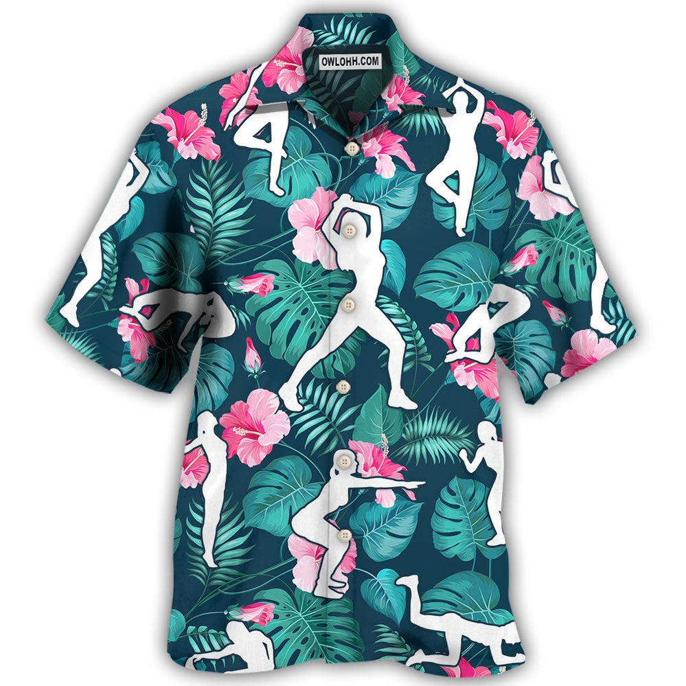 Aerobics Tropical Floral – Hawaiian Shirt – Owl Ohh