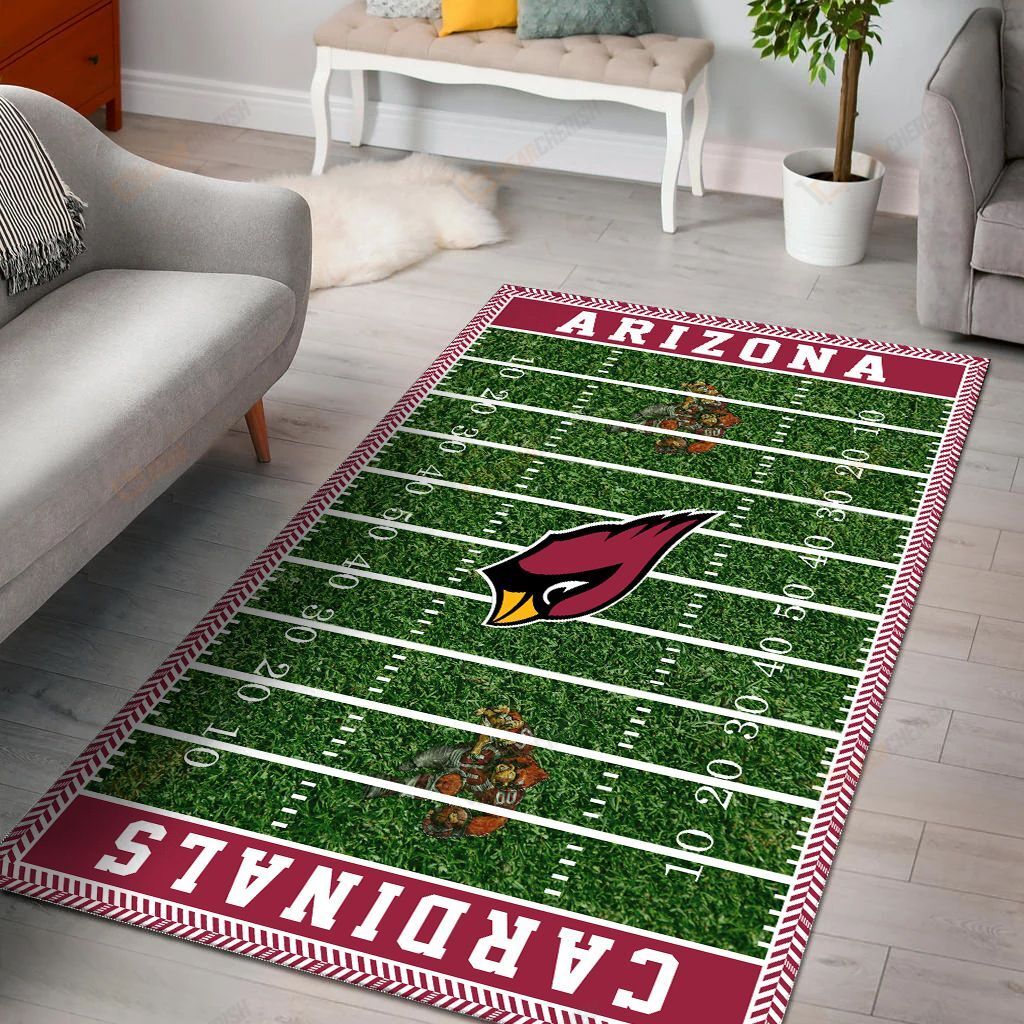 Arizona Cardinals Area Rug Carpet American Football Field Polyester Area Rug Mat for Living Dining Dorm Room Bedroom Home Decorative