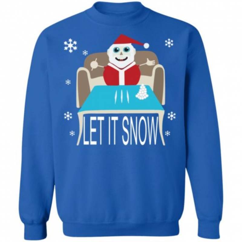 Cocaine Santa let it snow Christmas sweater