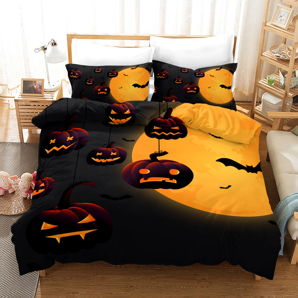 3D Halloween Pumpkin Demon Quilt Cover Set Bedding Set Duvet Cover Pillowcases Wj 4534