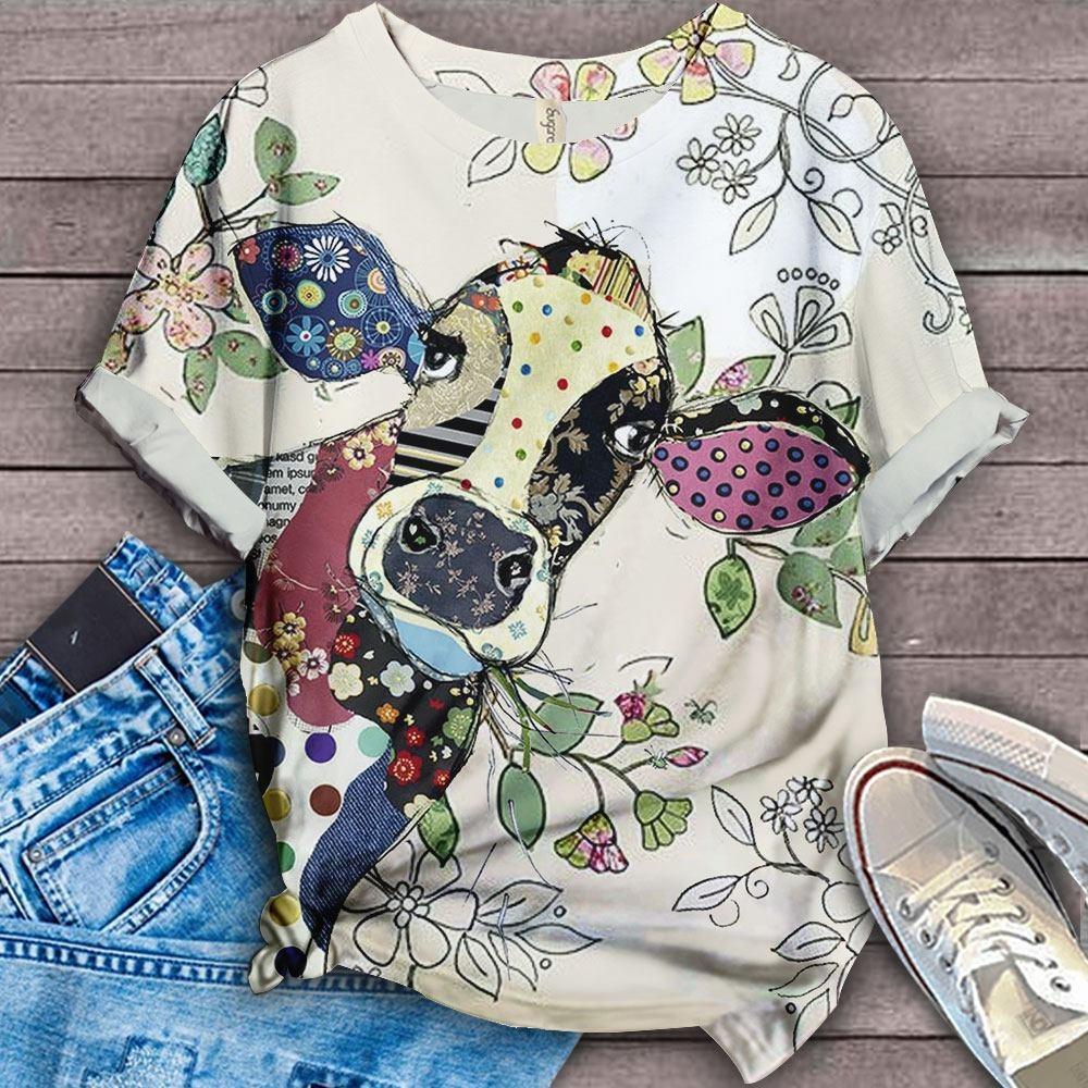 Happy Farm Floral Art T-shirt 7