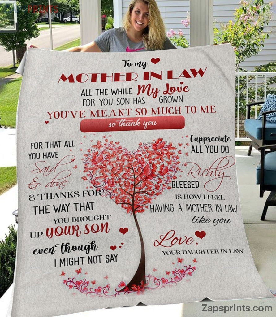 Gift For Mother-In-Law – To My Mother-In-Law – So Thank You – Blanket