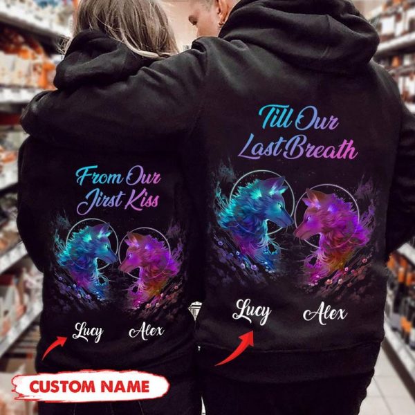 Personalized Till Our Last Breath Wolf Couple Hoodie