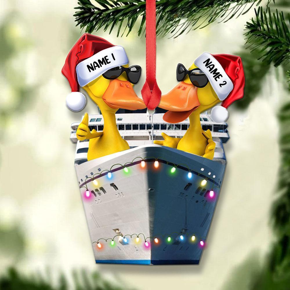 Cruising Duck Christmas Gift Personalized Flat Ornament