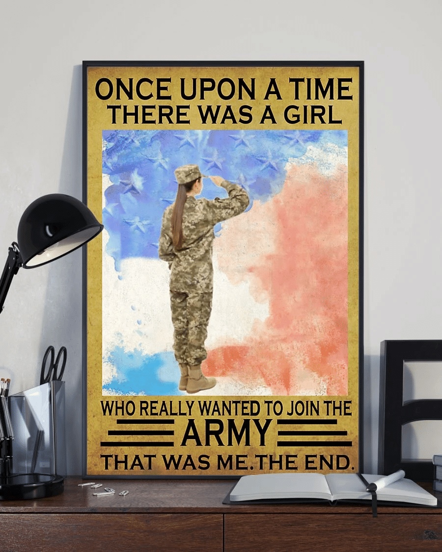 The Girl Joined The Army Poster Canvas – Once Upon A Time Vintage Home Decor Wall Art Evg81005