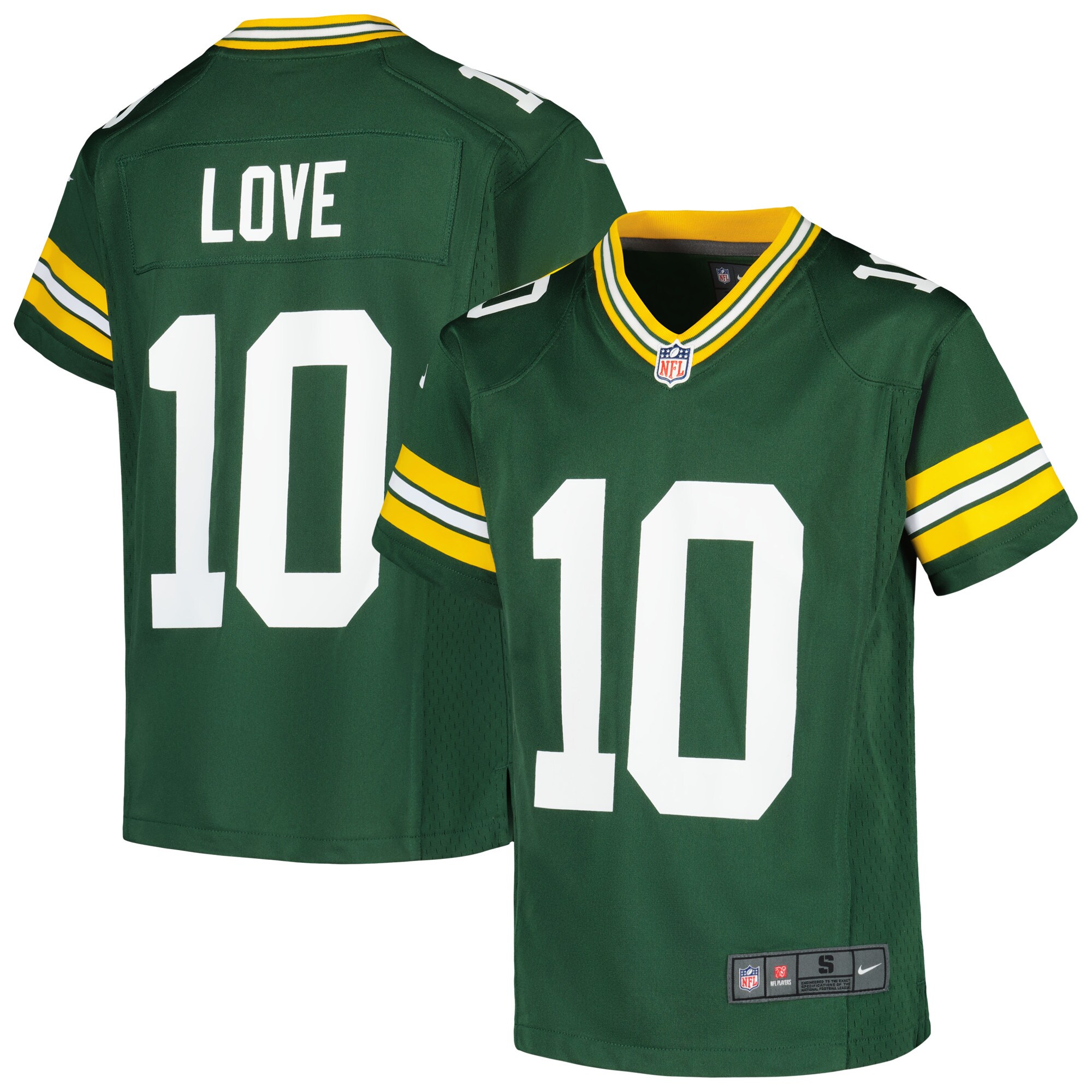 Youth Green Bay Packers Jordan Love Green Game Jersey