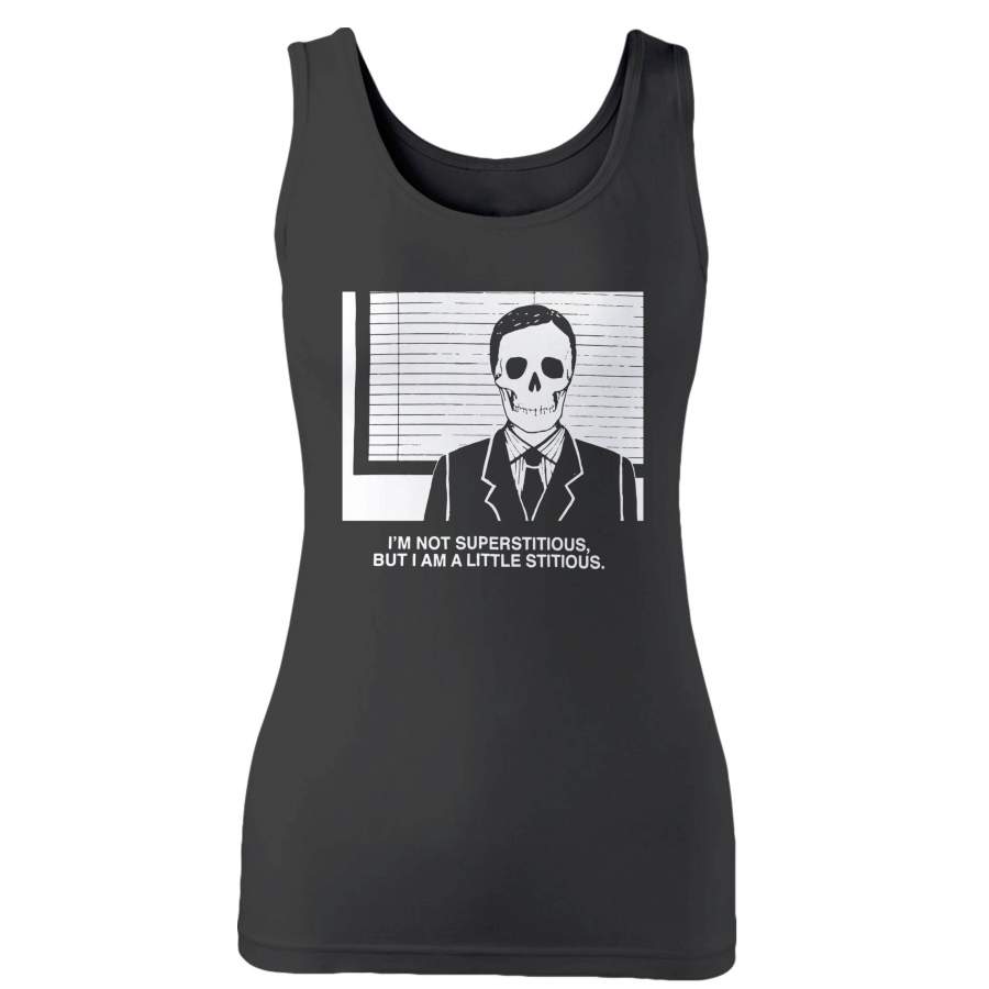 Skeleton Michael Scott Superstitious Quote The Office Dunder Mifflin Halloween Woman’s Tank Top