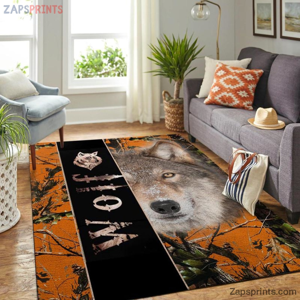 Wolf Camo 3D Area Rug Home Decor