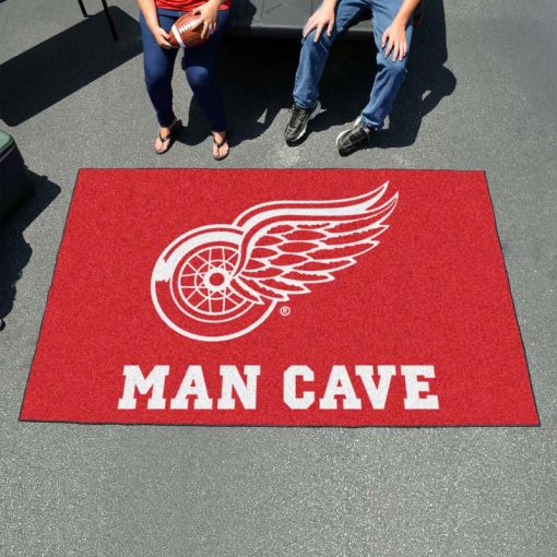 Detroit Red Wings Man Cave Ultimat Logo Custom Area Rug Carpet Full Sizes Home Living Rugs Carpet Decor